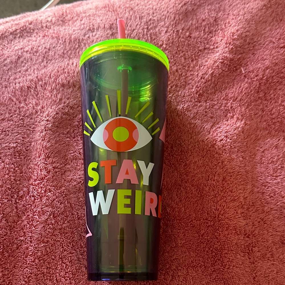 Starbucks Neon 'Stay Weird' Tumbler with Straw